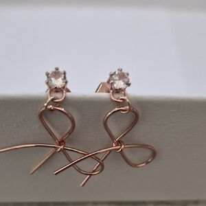 Rose Gold Heart Earrings